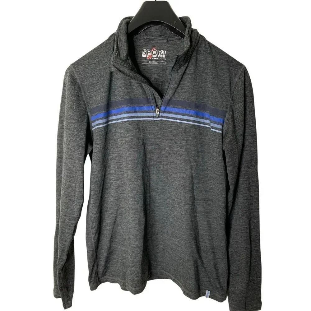Marine Layer Sport 1/4 zip pullover gray men's size small